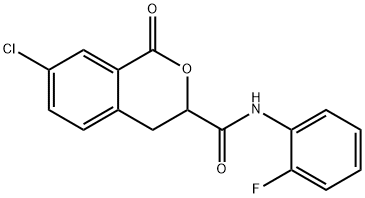 7-chloro-N-(2-fluorophenyl)-1-oxo-3,4-dihydro-1H-isochromene-3-carboxamide 结构式