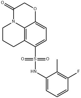 N-(3-fluoro-2-methylphenyl)-3-oxo-3,5,6,7-tetrahydro-2H-[1,4]oxazino[2,3,4-ij]quinoline-8-sulfonamide 结构式