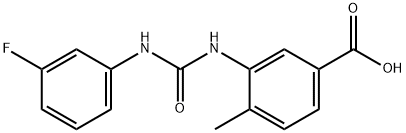 3-(3-(3-fluorophenyl)ureido)-4-methylbenzoic acid 结构式