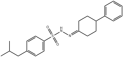 4-isobutyl-N'-(4-phenylcyclohexylidene)benzenesulfonohydrazide 结构式