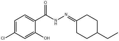 4-chloro-N'-(4-ethylcyclohexylidene)-2-hydroxybenzohydrazide 结构式