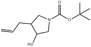 tert-Butyl 3-allyl-4-hydroxypyrrolidine-1-carboxylate 结构式