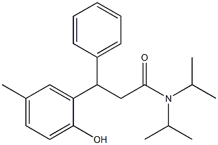 3-(2-hydroxy-5-methylphenyl)-N,N-diisopropyl-3-phenylpropanamide 结构式