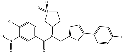 4-chloro-N-(1,1-dioxidotetrahydro-3-thienyl)-N-{[5-(4-fluorophenyl)-2-furyl]methyl}-3-nitrobenzamide 结构式