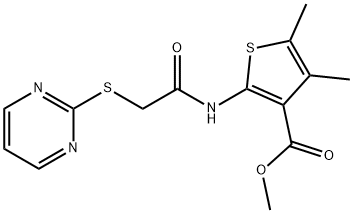 methyl 4,5-dimethyl-2-(2-(pyrimidin-2-ylthio)acetamido)thiophene-3-carboxylate 结构式