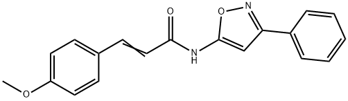 (2E)-3-(4-methoxyphenyl)-N-(3-phenyl-1,2-oxazol-5-yl)prop-2-enamide 结构式
