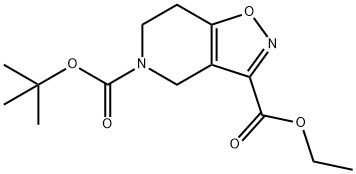 3A,6,7,7A-TETRAHYDRO-4H-ISOXAZOLO[4,5-C]PYRIDINE-3,5-DICARBOXYLIC ACID 5-TERT-BUTYL ESTER 3-ETHYL ESTER 结构式
