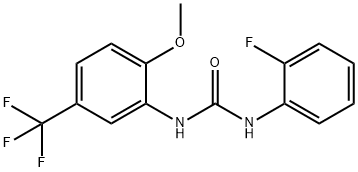 1-(2-氟苯基)-3-(2-甲氧基-5-(三氟甲基)苯基)脲 结构式