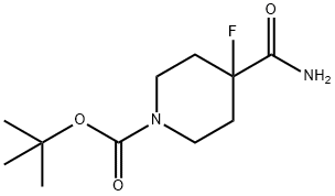 tert-Butyl 4-carbamoyl-4-fluoropiperidine-1-carboxylate 结构式
