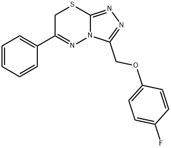 3-[(4-fluorophenoxy)methyl]-6-phenyl-7H-[1,2,4]triazolo[3,4-b][1,3,4]thiadiazine 结构式