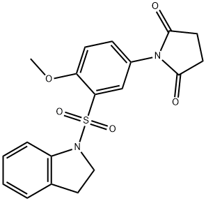 1-[3-(2,3-dihydro-1H-indol-1-ylsulfonyl)-4-methoxyphenyl]pyrrolidine-2,5-dione 结构式