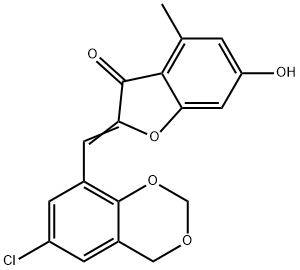 (2Z)-2-[(6-chloro-4H-1,3-benzodioxin-8-yl)methylidene]-6-hydroxy-4-methyl-1-benzofuran-3(2H)-one 结构式