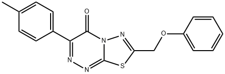 3-(4-methylphenyl)-7-(phenoxymethyl)-4H-[1,3,4]thiadiazolo[2,3-c][1,2,4]triazin-4-one 结构式