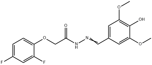 (E)-2-(2,4-difluorophenoxy)-N'-(4-hydroxy-3,5-dimethoxybenzylidene)acetohydrazide 结构式