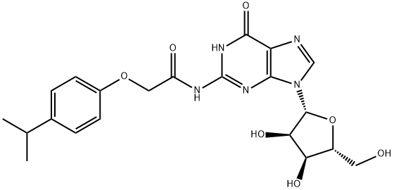 化合物 N2-(ISOPROPYLPHENOXYACETYL)GUANOSINE 结构式