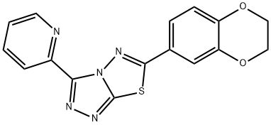 6-(2,3-dihydro-1,4-benzodioxin-6-yl)-3-(pyridin-2-yl)[1,2,4]triazolo[3,4-b][1,3,4]thiadiazole 结构式