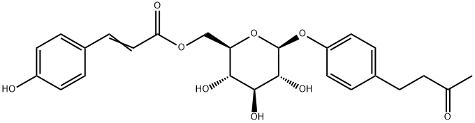4'-羟基苯基-2-丁酮-4'-O-B-D-(6"-O-对羟基桂皮酰)-葡萄糖苷 结构式