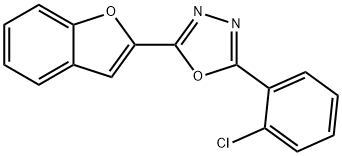 2-(1-benzofuran-2-yl)-5-(2-chlorophenyl)-1,3,4-oxadiazole 结构式