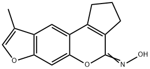 (4E)-N-hydroxy-9-methyl-2,3-dihydrocyclopenta[c]furo[3,2-g]chromen-4(1H)-imine 结构式