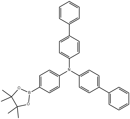 N,N-二(4-联苯基)-4-(4,4,5,5-四甲基-1,3,2-二氧硼戊环-2-基)苯胺 结构式