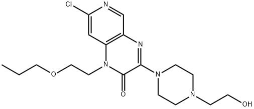 Pyrido[3,4-b]pyrazin-2(1H)-one, 7-chloro-3-[4-(2-hydroxyethyl)-1-piperazinyl]-1-(2-propoxyethyl)- 结构式