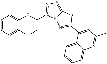 4-[3-(2,3-dihydro-1,4-benzodioxin-2-yl)[1,2,4]triazolo[3,4-b][1,3,4]thiadiazol-6-yl]-2-methylquinoline 结构式