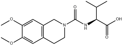 (2S)-2-[(6,7-dimethoxy-3,4-dihydro-1H-isoquinoline-2-carbonyl)amino]-3-methyl-butanoic acid 结构式