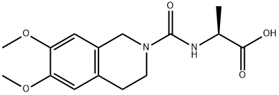 N-[(3,4-二氢-6,7-二甲氧基-2(1H)-异喹啉基)羰基]-L-丙氨酸 结构式