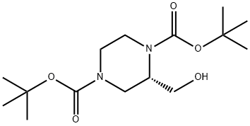 (S)-二-叔丁基-2-羟甲基哌嗪-1,4-二甲酸 结构式