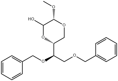 (3R,6R)-6 - ((R)-1,2-双(苄氧基)乙基)-3-甲氧基-1,4-二恶烷-2-醇 结构式