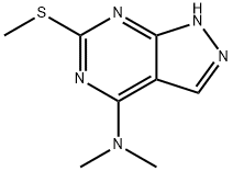 N,N-dimethyl-6-(methylsulfanyl)-1H-pyrazolo[3,4-d]pyrimidin-4-amine 结构式