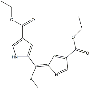 (E)-ethyl 5-((4-(ethoxycarbonyl)-2H-pyrrol-2-ylidene)(methylthio)methyl)-1H-pyrrole-3-carboxylate 结构式