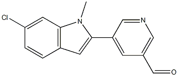 5-(6-chloro-1-methyl-1H-indol-2-yl)nicotinaldehyde 结构式