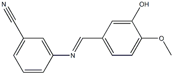 3-[(3-hydroxy-4-methoxybenzylidene)amino]benzonitrile 结构式