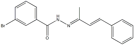 3-bromo-N'-(1-methyl-3-phenyl-2-propen-1-ylidene)benzohydrazide 结构式