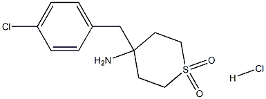 4-Amino-4-[(4-chlorophenyl)methyl]-1lambda(6)-thiane-1,1-dione hydrochloride 结构式