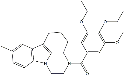 (8-methyl-3a,4,5,6-tetrahydro-1H-pyrazino[3,2,1-jk]carbazol-3(2H)-yl)(3,4,5-triethoxyphenyl)methanone 结构式