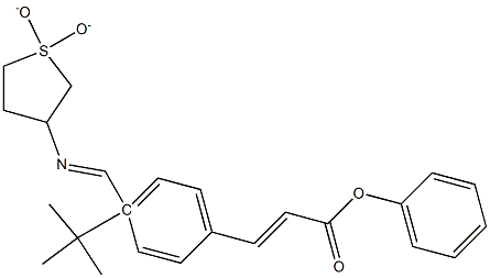 (E)-4-((E)-((1,1-dioxidotetrahydrothiophen-3-yl)imino)methyl)phenyl 3-(4-(tert-butyl)phenyl)acrylate 结构式