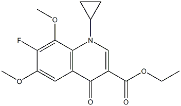 1-环丙基-6,8-二甲氧基-7-氟-4-氧代-1,4-二氢-3-喹啉羧酸乙酯 结构式
