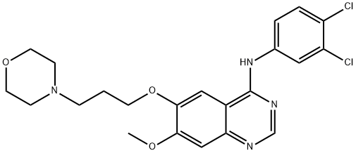 N-(3,4-dichlorophenyl)-7-methoxy-6-(3-morpholinopropoxy)quinazolin-4-amine 结构式