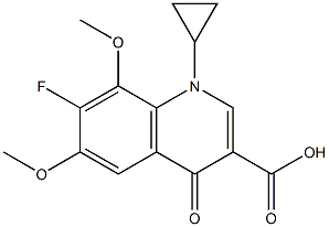 1-环丙基-6,8-二甲氧基-7-氟-4-氧代-1,4-二氢-3-喹啉羧酸 结构式