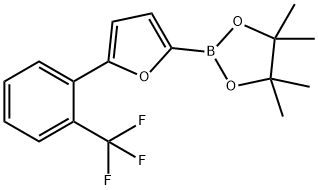 4,4,5,5-四甲基-2-{5-[2-(三氟甲基)苯基]呋喃-2-基}-1,3,2-二氧硼烷 结构式