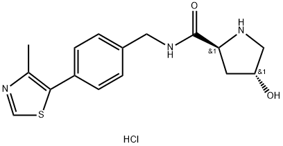 (2S,4R)-4-羟基-N-(4-(4-甲基噻唑-5-基)苯甲基)吡咯烷-2-甲酰胺盐酸 结构式