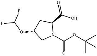 (2S,4R)-1-(叔丁氧基羰基)-4-(二氟甲氧基)吡咯烷-2-羧酸 结构式