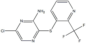 6-氯-3-((2-(三氟甲基)吡啶-3-基)硫代)吡嗪-2-胺 结构式