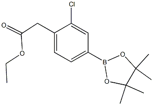 ETHYL 2-(2-CHLORO-4-(4,4,5,5-TETRAMETHYL-1,3,2-DIOXABOROLAN-2-YL)PHENYL)ACETATE 结构式