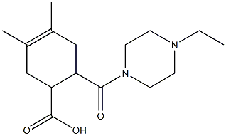 6-(4-ethylpiperazine-1-carbonyl)-3,4-dimethylcyclohex-3-enecarboxylic acid 结构式