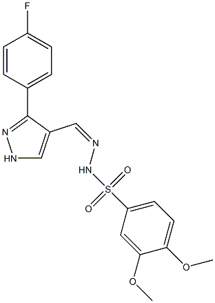 (Z)-N'-((3-(4-fluorophenyl)-1H-pyrazol-4-yl)methylene)-3,4-dimethoxybenzenesulfonohydrazide 结构式