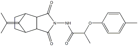 N-(1,3-dioxo-8-(propan-2-ylidene)hexahydro-1H-4,7-methanoisoindol-2(3H)-yl)-2-(p-tolyloxy)propanamide 结构式