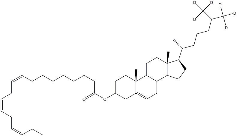 胆甾烯基-26,26,26,27,27,27-D6 亚麻酸酯 结构式